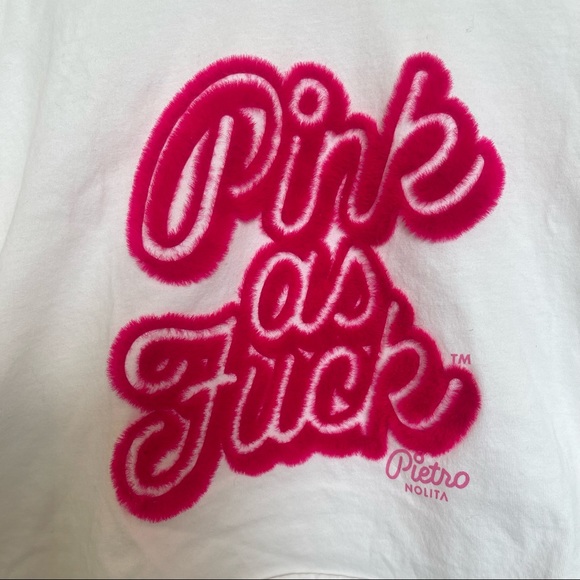 Pink as F** fuzzy t shirt - Picture 2 of 3